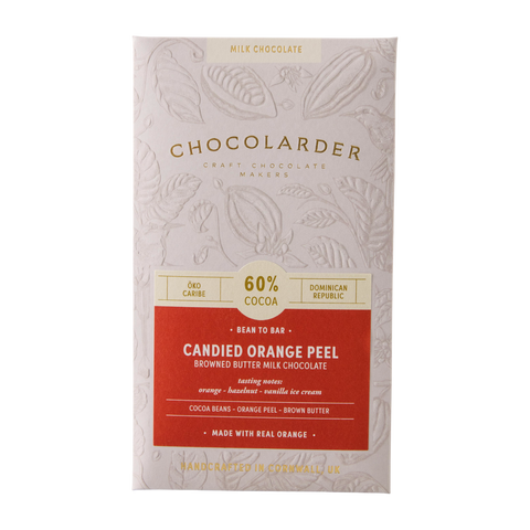 Candied Orange Peel 60% Milk Chocolate Bar