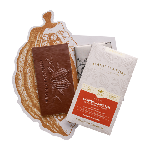 Candied Orange Peel 60% Milk Chocolate Bar