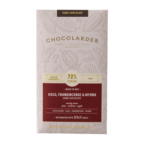 Gold, Frankincense & Myrrh 72% Dark Chocolate Bar