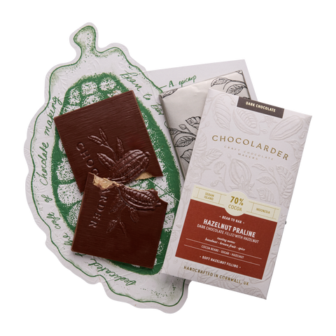 Hazelnut Praline 70% Filled Dark Chocolate Bar