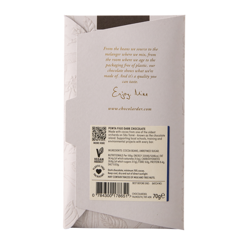 Ponta Figo 70% Dark Chocolate Bar