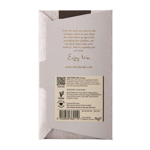 Pure Dark 100% Dark Chocolate Bar