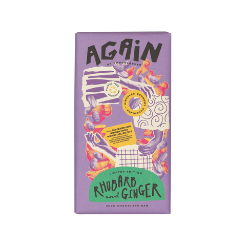 Again - Rhubarb & Ginger Milk Chocolate Bar