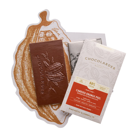 Candied Orange Peel 60% Milk Chocolate Bar