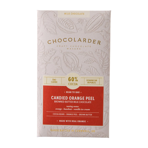 Candied Orange Peel 60% Milk Chocolate Bar