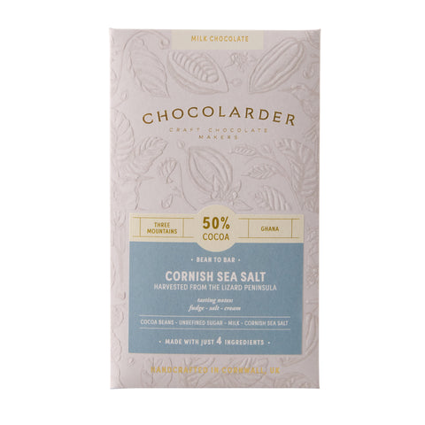 Cornish Sea Salt 50% Milk Chocolate Bar