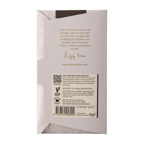 Gola Rainforest 78% Dark Chocolate Bar