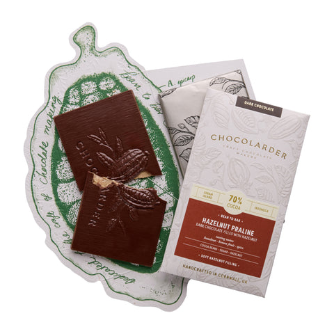 Hazelnut Praline 70% Filled Dark Chocolate Bar