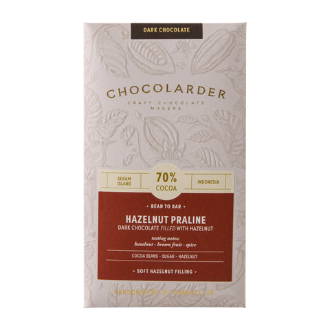 Hazelnut Praline 70% Filled Dark Chocolate Bar