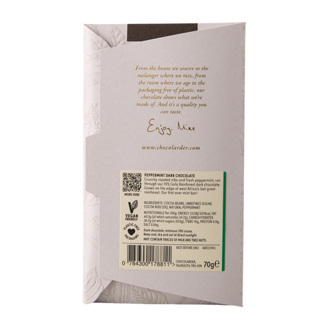 Peppermint 70% Dark Chocolate Bar