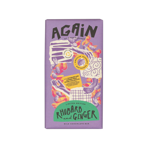 Again - Rhubarb & Ginger Milk Chocolate Bar