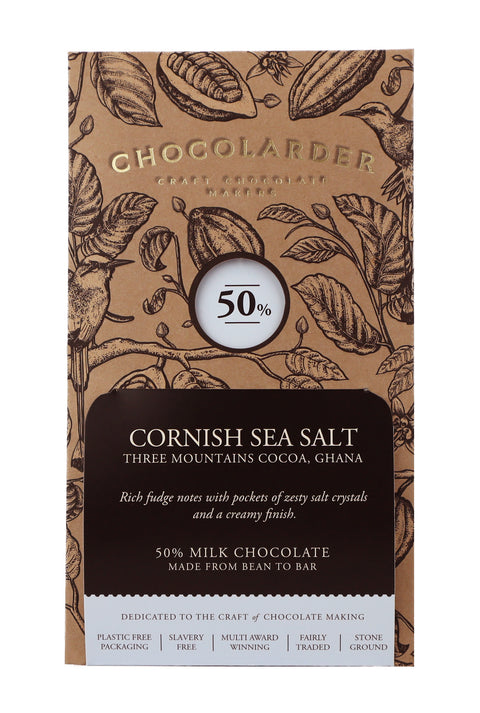 Cornish Sea Salt 50% Milk Chocolate Bar
