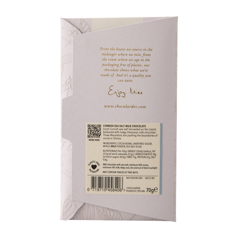Cornish Sea Salt 50% Milk Chocolate Bar